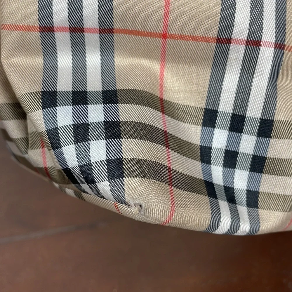 Burberry London Nylon Tote Bag Nova Check Haymarket Beige Tan Shopper Minimalist - Picture 8 of 15
